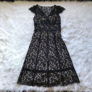 Loft Floral Paisley Lace Crochet Fit & Flare Dress